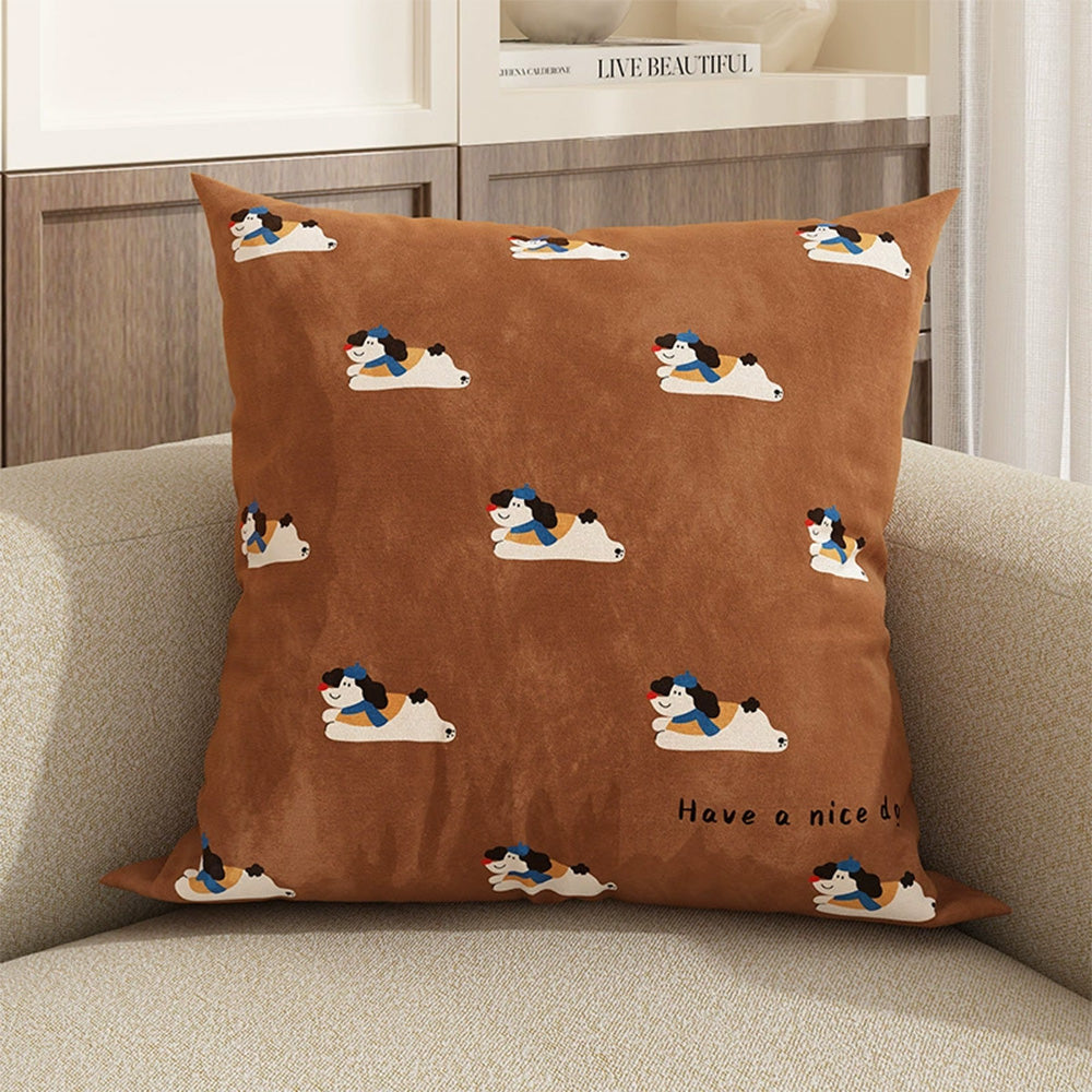 Cute Dog Pillowcase 45x45cm Sofa Cushion Cover Bedroom Home Car Office Decorative Pillow Cover
