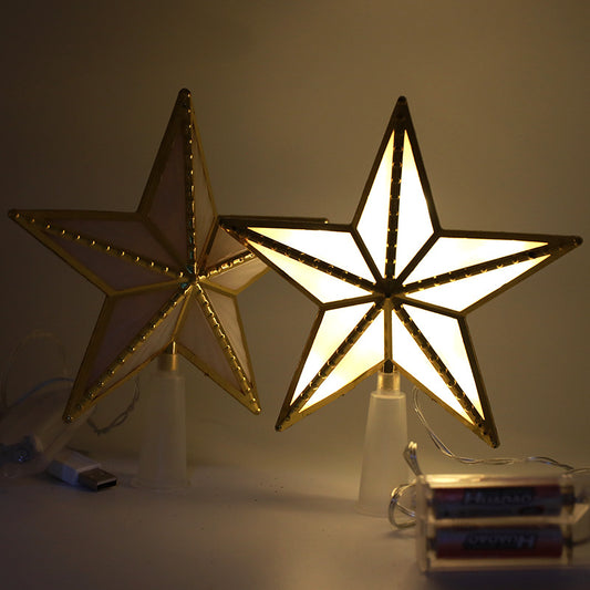 Christmas Tree Top Star Light USB Battery Powered LED Decoration with Two Lighting Modes