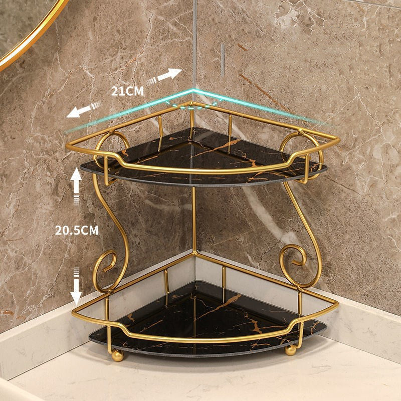 Luxury Triangle Bathroom Storage Shelf – Space-Saving Corner Vanity Organizer