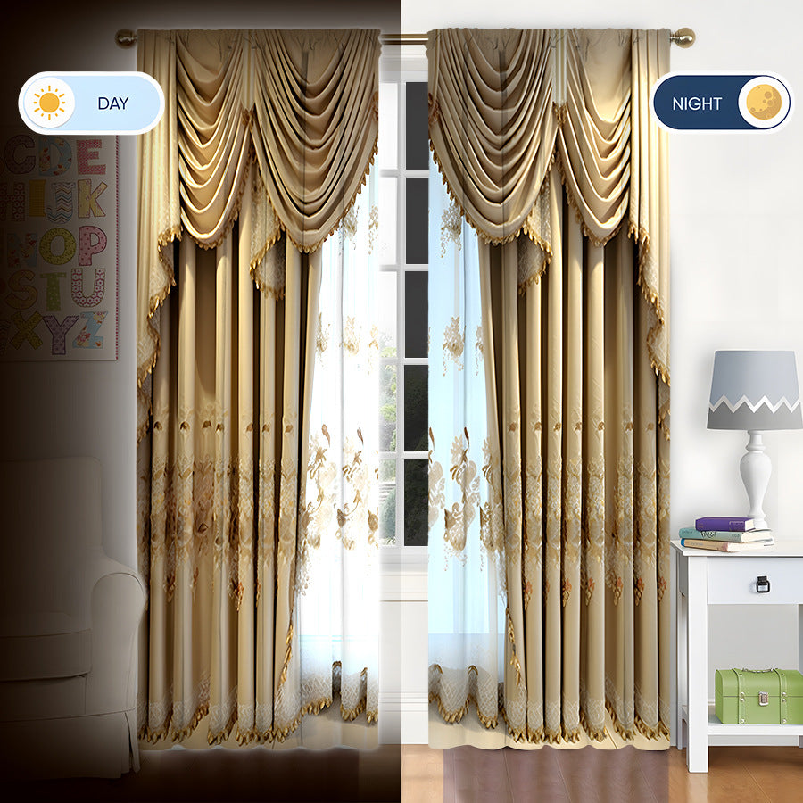 Creative Home European Flower Character Curtains Decorative Window Drapes for Living Room Bedroom Home Decor