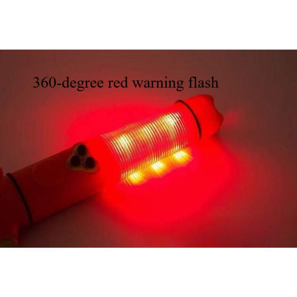 Multi-Functional Car Safety Hammer – Emergency Escape Tool with LED Flashlight (Red & Yellow)