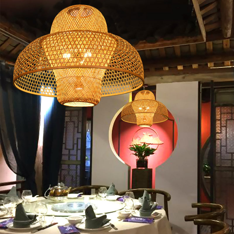 Bamboo Chandelier – New Chinese Style Farmhouse Lighting