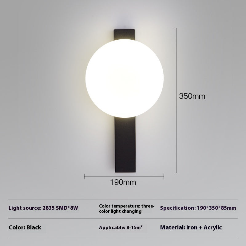 Household Minimalist Modern Wall Lamp Simple LED Sconce Lighting for Bedroom Living Room Decor