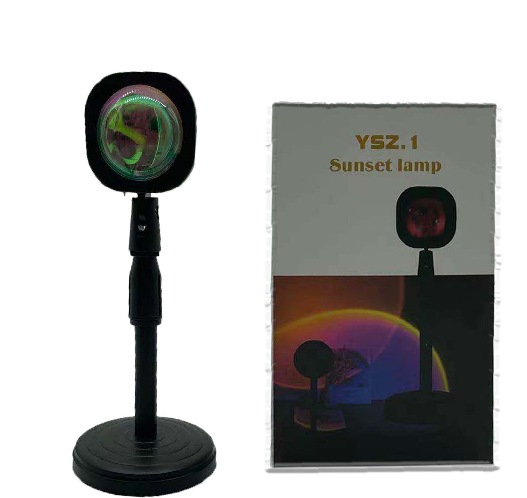 Rechargeable Rainbow Sunset Projection Lamp Atmosphere LED Night Light for Bedroom Home Decor