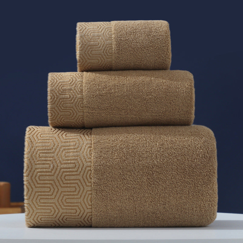 Pure Cotton Towel Set 3 Piece Soft Absorbent Hand and Bath Towels Premium Bathroom Set