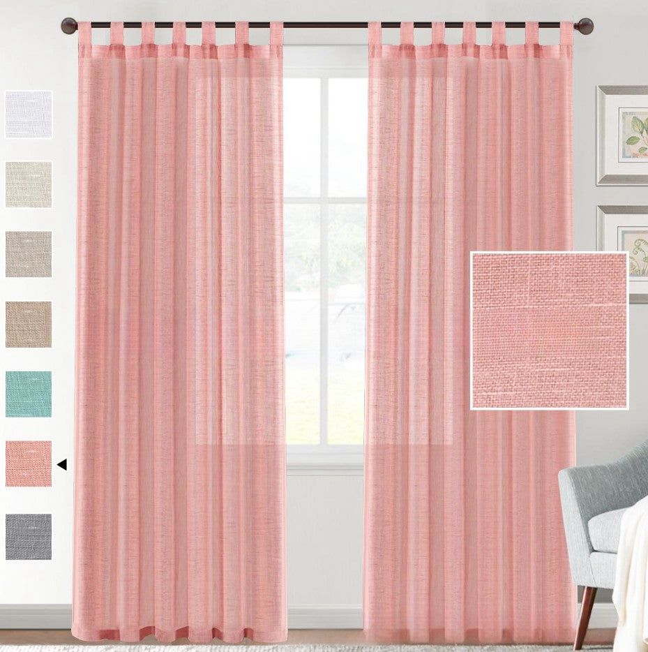 Linen Yarn Sheer Curtain Transparent Window Screen Light Filtering Drapes for Living Room Bedroom