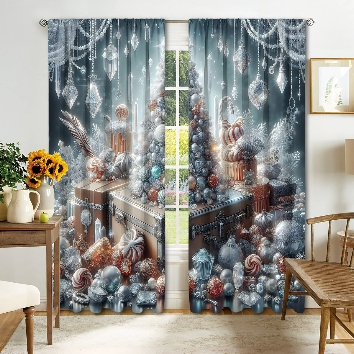 Digital Printed Christmas Curtains – Festive Holiday Window Drapes