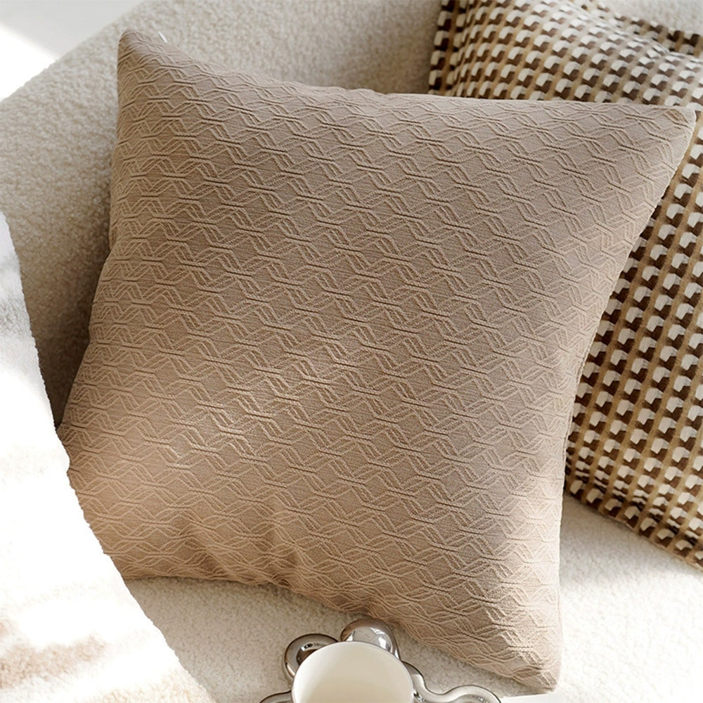 Linen Nordic Style Throw Pillow Covers with Tassel Caramel Color Geometric Retro Texture Cushion Case for Sofa Bedroom Living Room