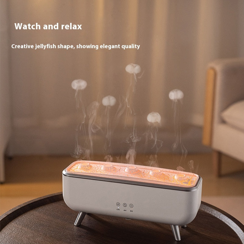 Creative Jellyfish Smoke Ring Ultrasonic Humidifier Dynamic Sound Pickup Aroma Mist Air Diffuser for Home Decor