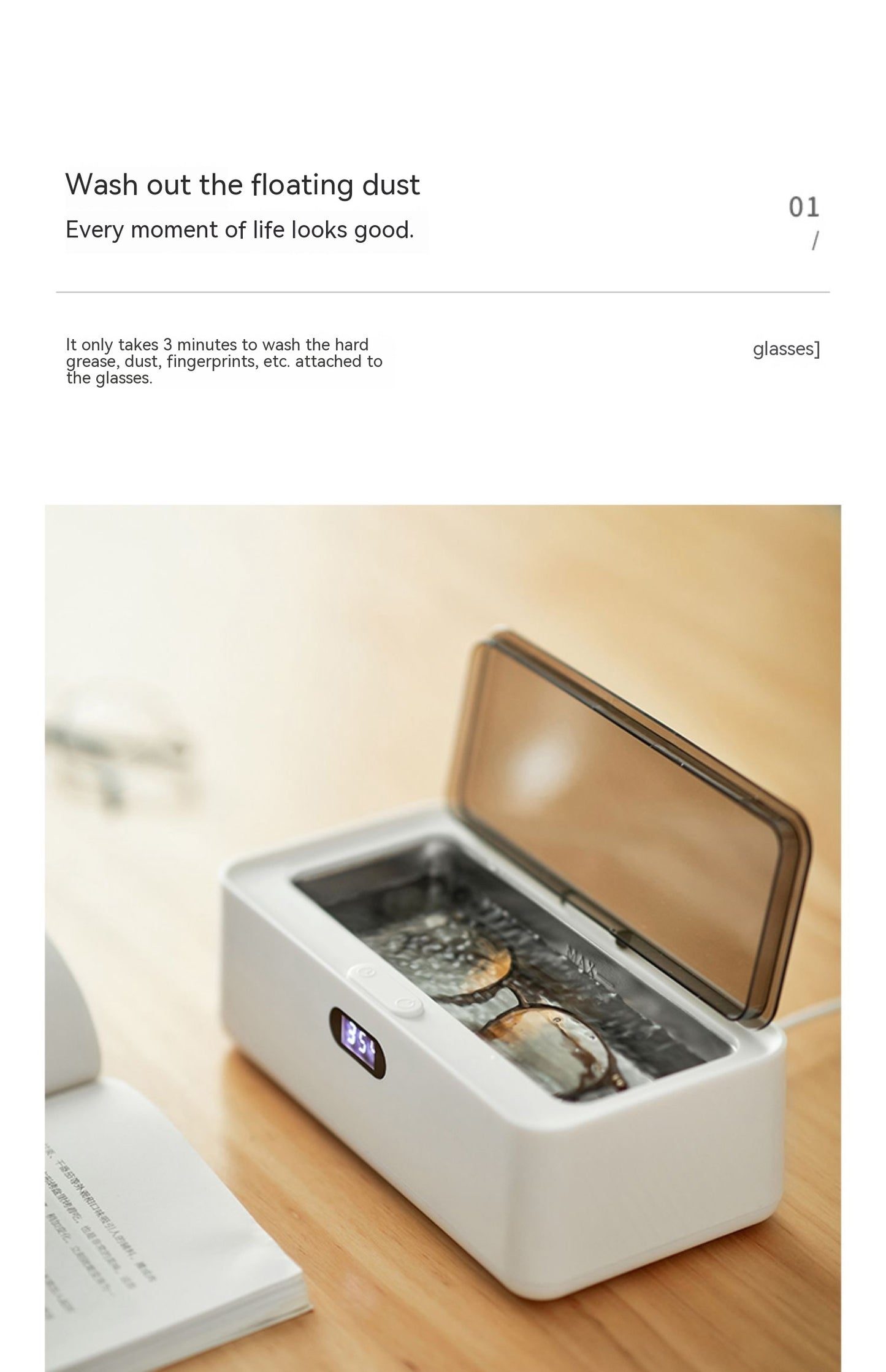 Ultrasonic Contact Lens Cleaning Machine Portable Electric Lens Cleaner Disinfection Storage Device