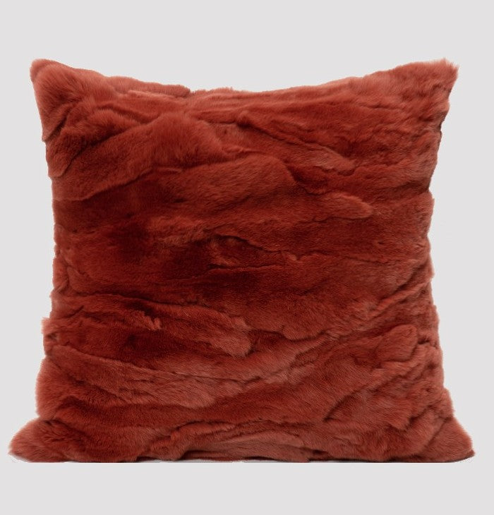 Modern Luxury Rust Red Crystal Cushion Cover Decorative Sofa Pillow for Living Room Home Decor