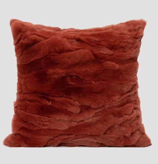 Modern Luxury Rust Red Crystal Cushion Cover Decorative Sofa Pillow for Living Room Home Decor