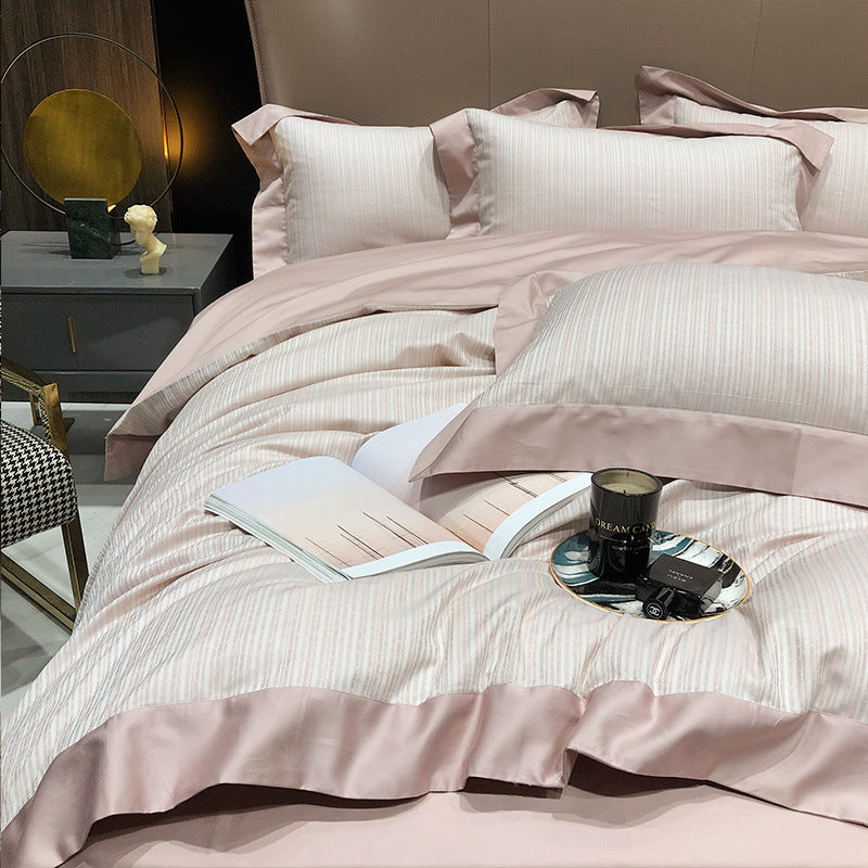 Four Piece Cotton Leopard Print Bedding Set Duvet Cover Stylish Luxury Bed Sheets Set for Bedroom Decor