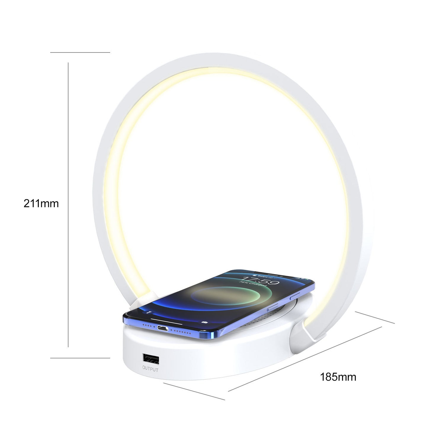 Night Light Lamp Bluetooth Speaker 10W Wireless Charger Table Lamp USB Charging Phone Holder with Dynamic Color LED