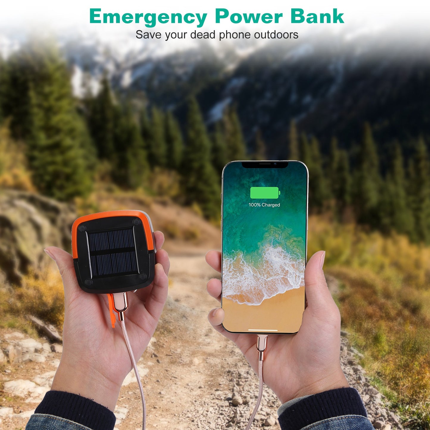 Solar Camping Lantern LED Collapsible Tent Lamp USB Rechargeable Portable Emergency Light for Hiking Fishing Outdoor Use