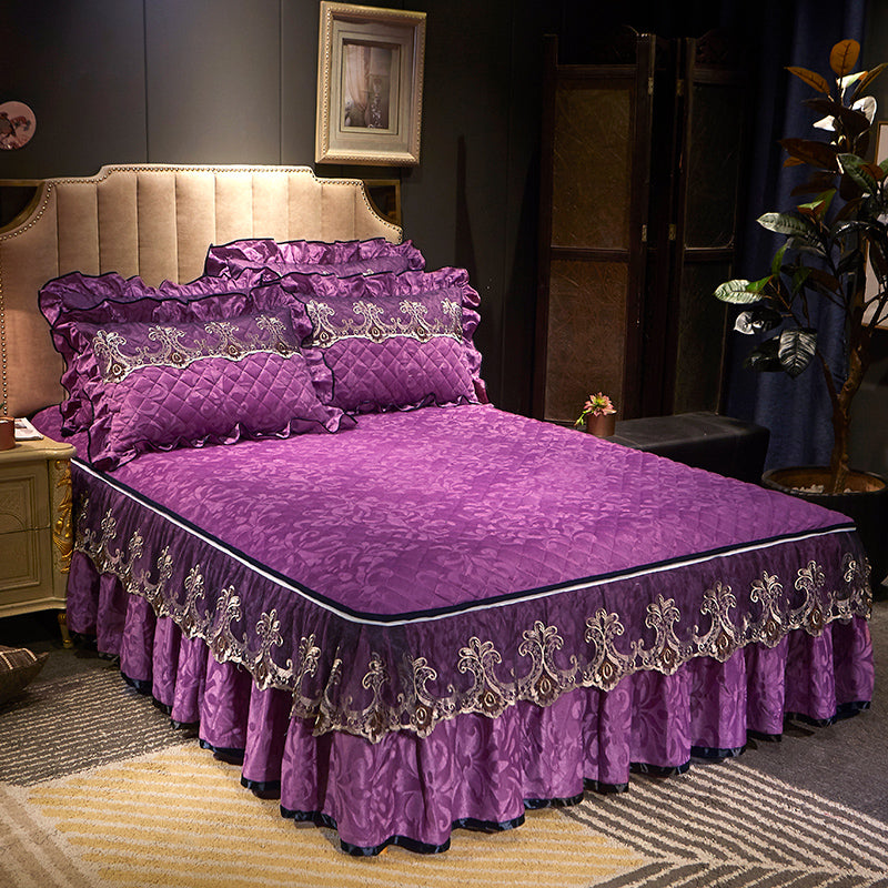 Detachable Skirt Style Non Slip Bed Cover Dustproof Fitted Mattress Protector with Bed Skirt