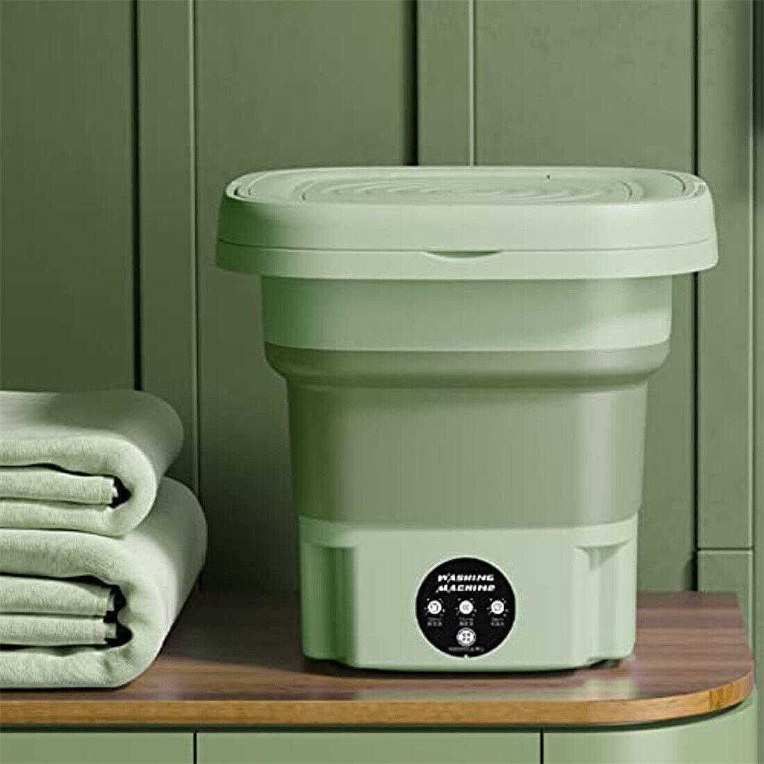 8L Portable Mini Washing Machine Foldable Design with Built-in Dryer Compact Laundry Washer for Travel and Home Use