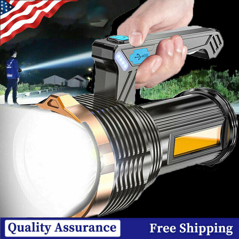 USB Rechargeable COB LED Torch – Powerful Spotlight Flashlight for Camping & Work Light