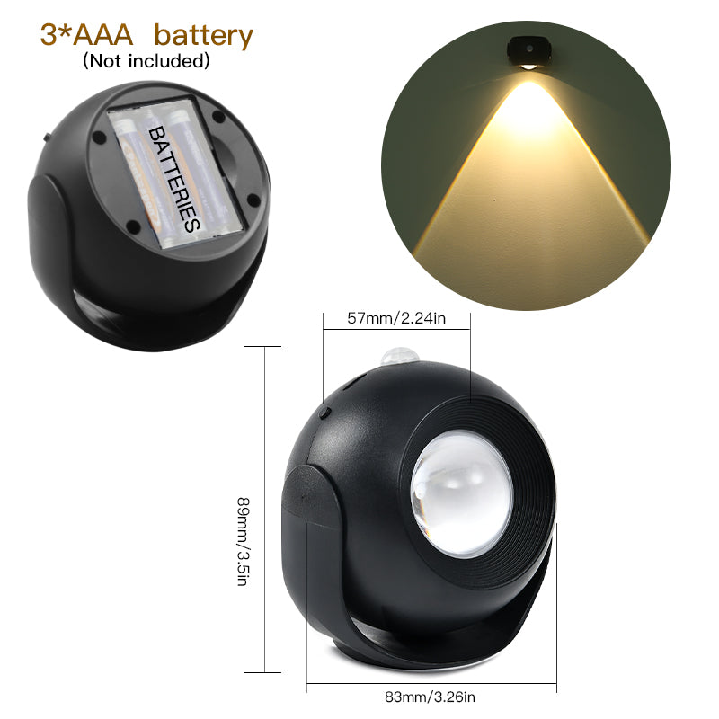 Adjustable Angle Human Sensing Wall Light Wireless Sunset Indoor Spotlight Rechargeable Corridor Living Room Lamp