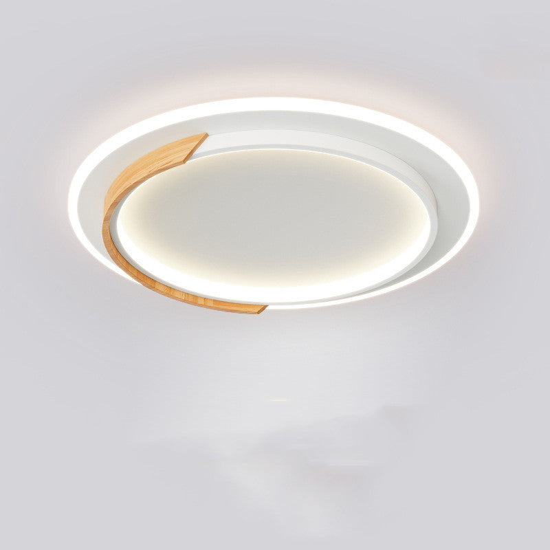 Round Wood Grain LED Ceiling Light Modern Bedroom Ceiling Lamp for Living Room Home Decor