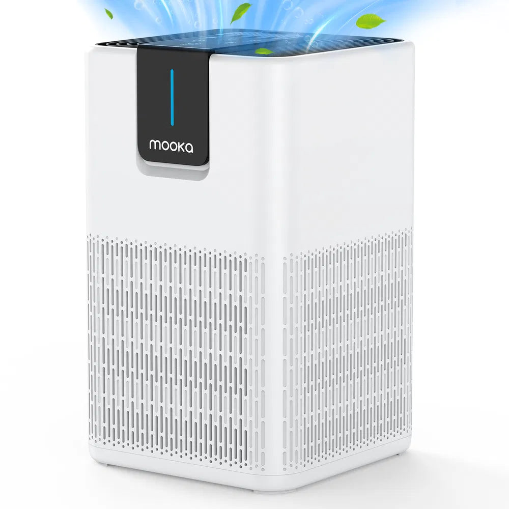 MOOKA Air Purifier for Large Room up to 1250 Ft² H13 HEPA Cleaner for Pets Dust Smoke Odor with Quiet Sleep Mode