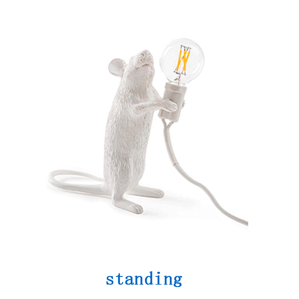 Nordic Resin Mouse Table Lamp Creative Mini LED Desk Night Light Decorative Rat Lamp for Bedroom & Study