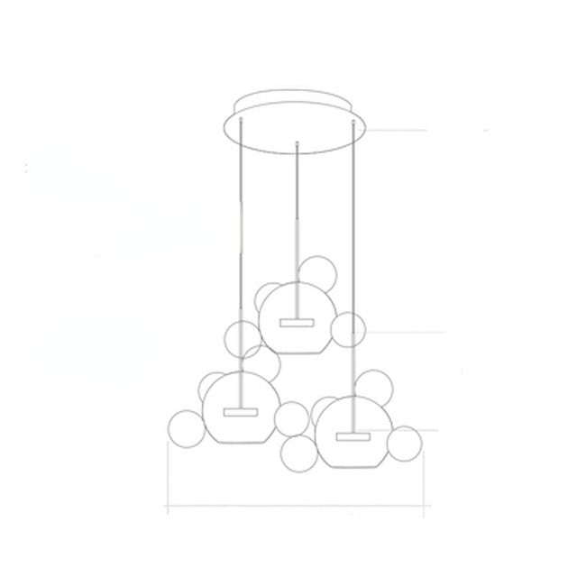 Mickey Bubble Glass Chandelier LED – Modern Living Room, Bedroom & Dining Light
