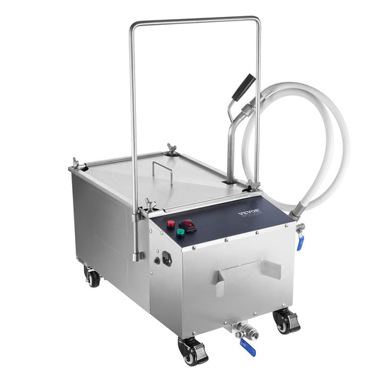 38L Mobile Fryer Oil Filtration System 10L/min Portable Cooking Oil Filter Machine for Restaurant and Fast Food Use