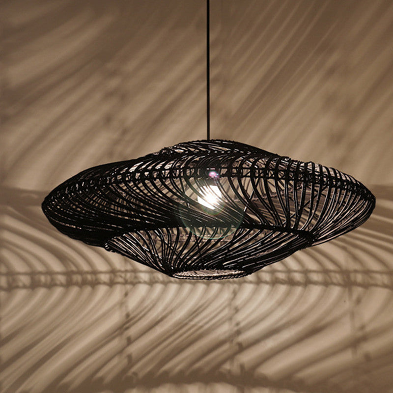 Chinese Zen Rattan Ceiling Lamp – Tea Room Hanging Light