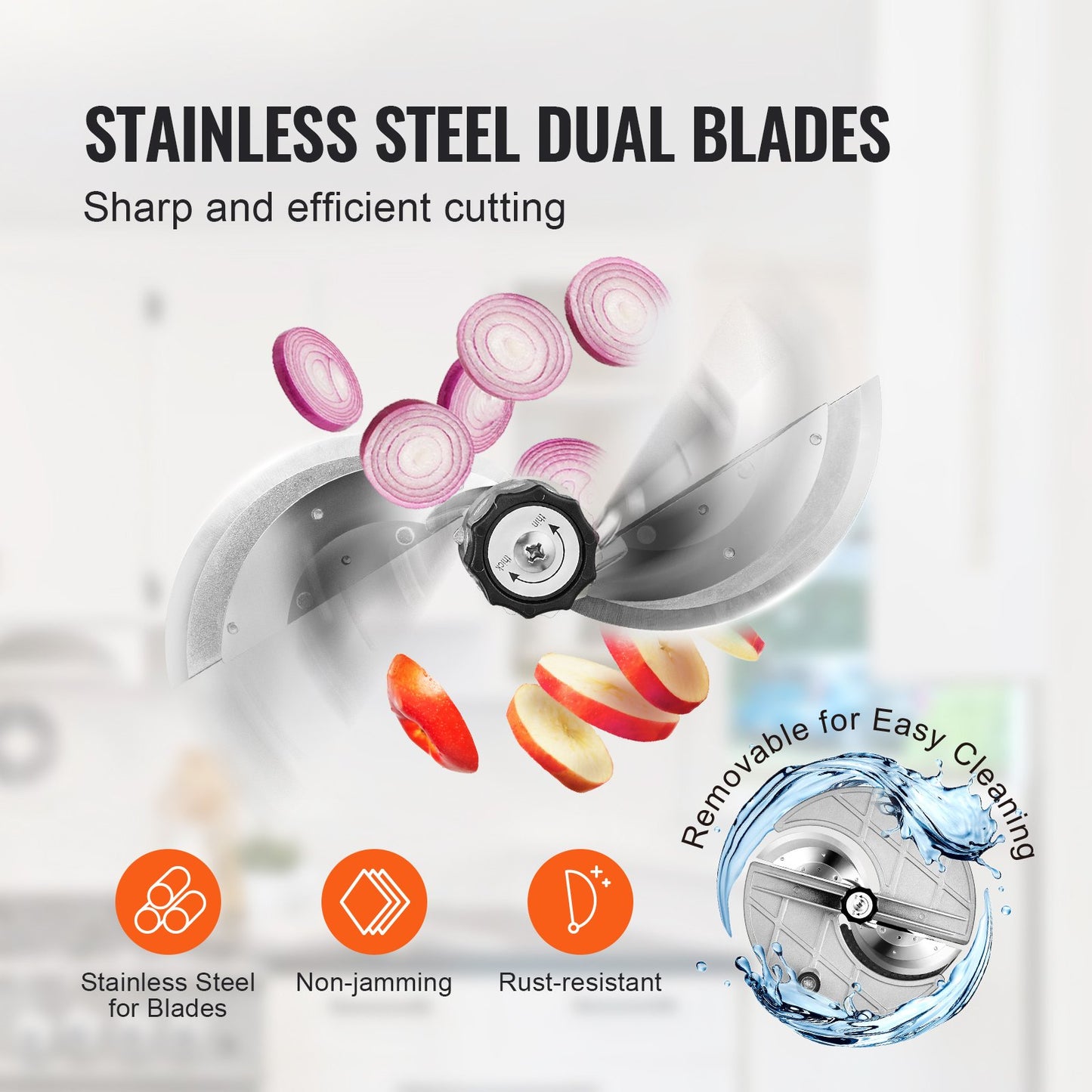 Electric Vegetable Slicer Adjustable Thickness 0 to 12mm Commercial Stainless Steel Food Cutter Machine Convertible to Manual with Large Feed Port for Potato and Tomato
