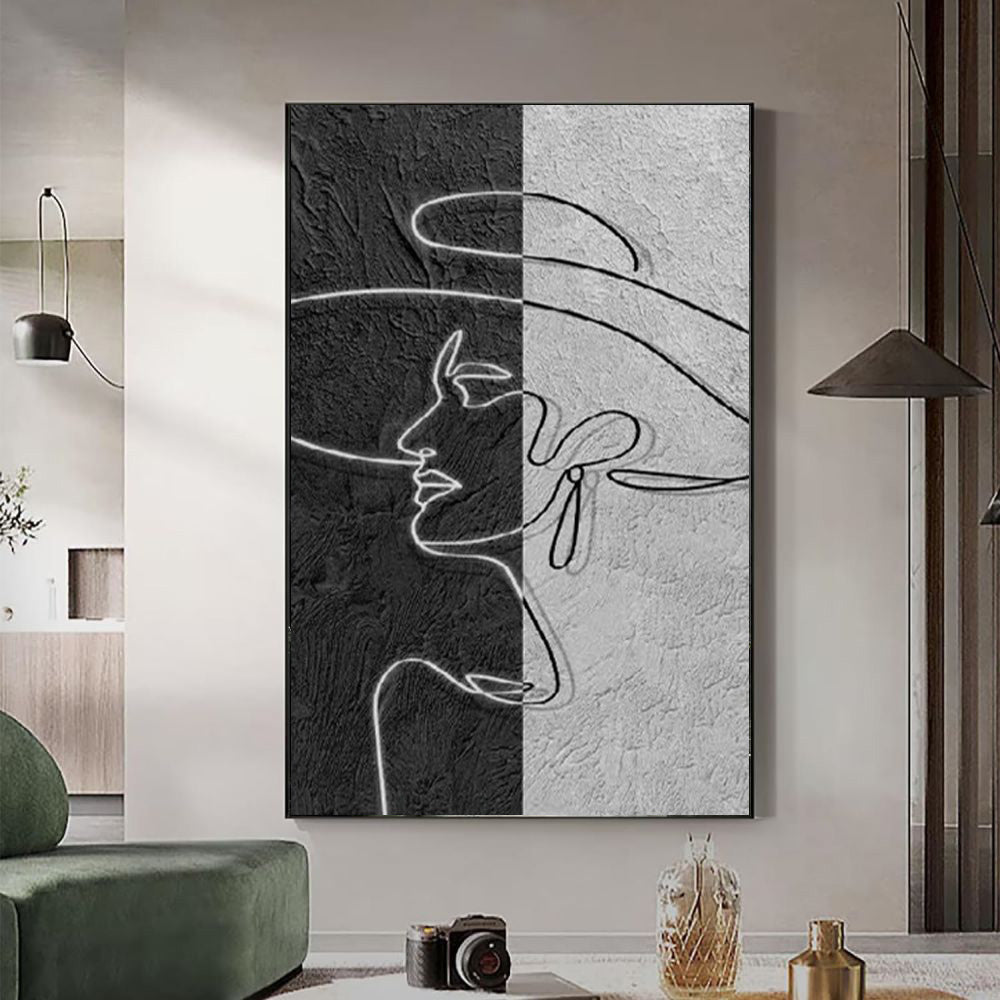 Handmade Lady Portrait Oil Painting Canvas Wall Art Unframed Elegant Home Decoration