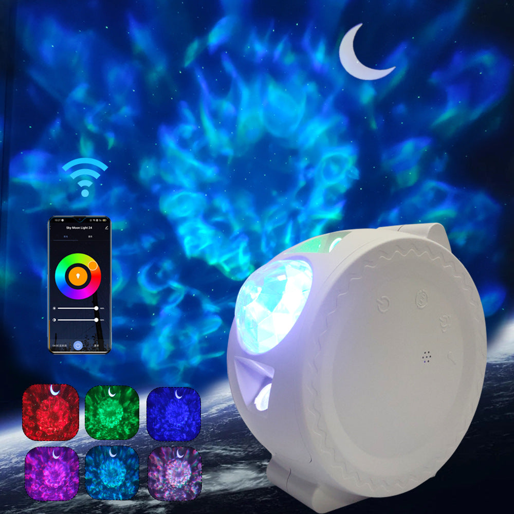 Starry Sky LED Night Light – Cute Moon Bedroom Bedside Sleeping Lamp