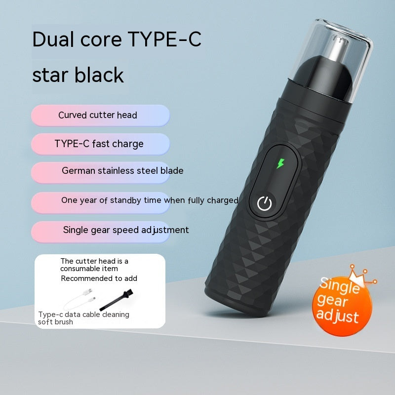 Electric Nose Hair Trimmer for Men Rechargeable Nose Hair Remover Safe Grooming Cleaning Tool