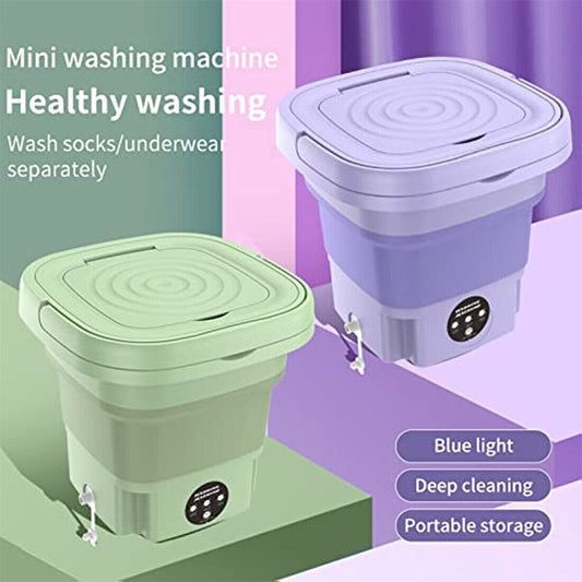 8L Portable Mini Washing Machine Foldable Design with Built-in Dryer Compact Laundry Washer for Travel and Home Use
