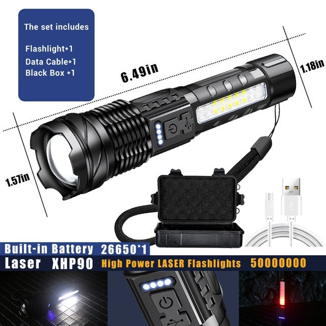 Aluminum Alloy Zoom Flashlight – Telescopic High Power LED Torch