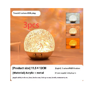 Water Ripple Projector Night Light Crystal Mood Lamp Sunset LED Bedside Decoration Aesthetic Home Bedroom Gift