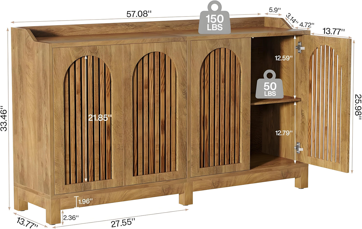 Sideboard Buffet Cabinet Dining Table Kitchen Furniture Storage Cabinet Modern Home Dining Room Set