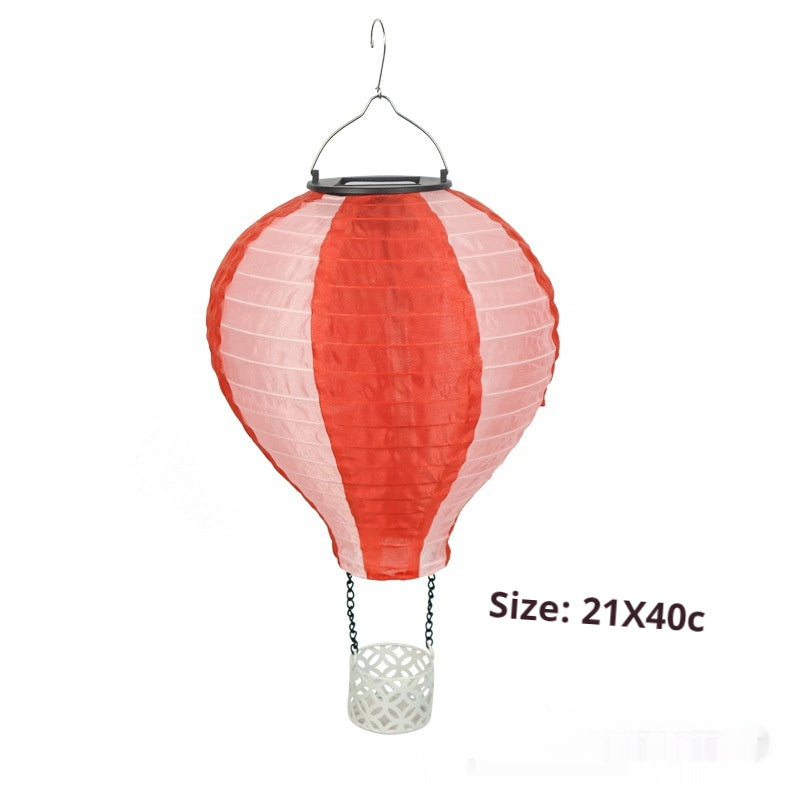Solar Hot Air Balloon Lantern Lawn Lamp Outdoor Garden Hanging LED Decorative Light