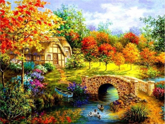 Home Decoration Landscape Diamond Painting Cross Stitch 5D DIY Full Drill Wall Art Kit