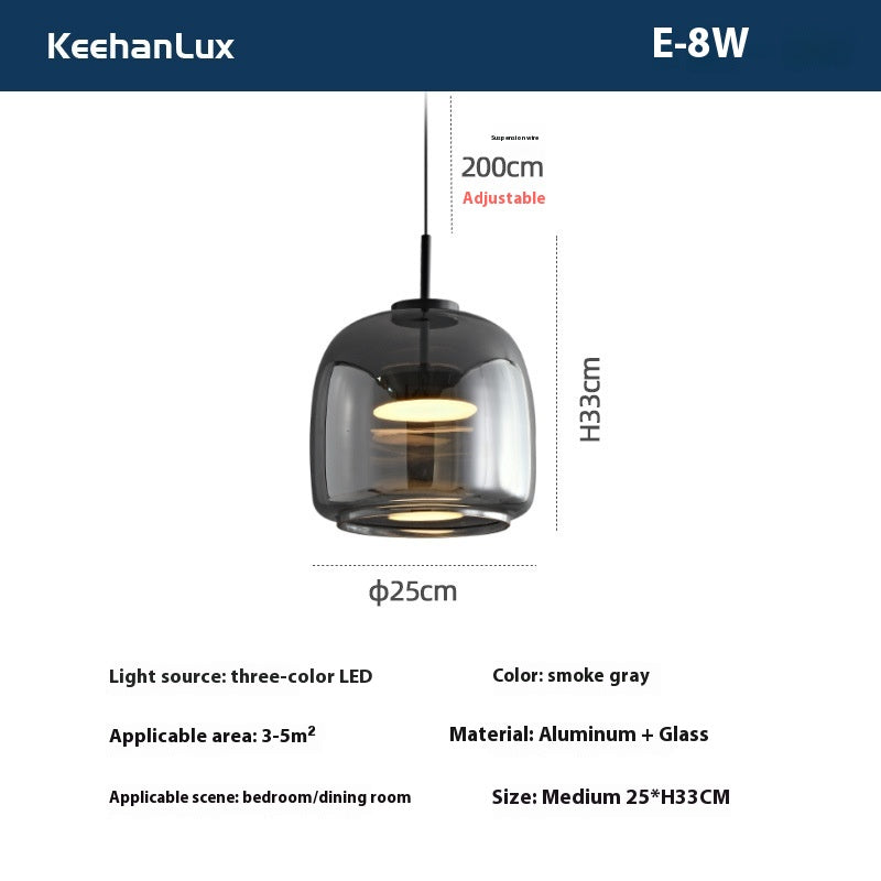 Modern Glass Droplight – Bedroom, Hotel & Bar Single Head Pendant Lamp