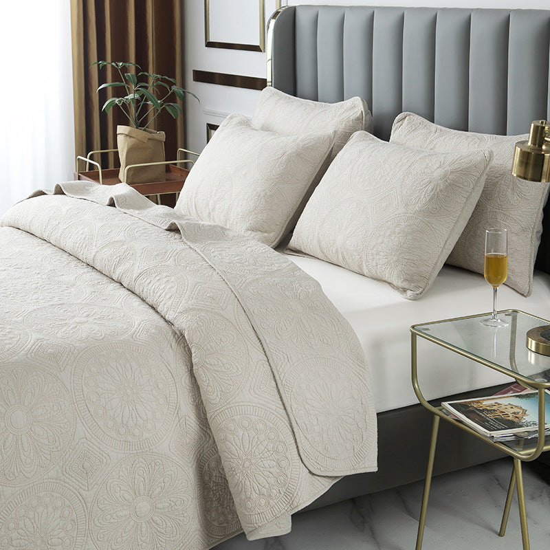 European Double Sided Embroidered Bedding Set 3 Piece Luxury Duvet Cover and Pillowcase Set