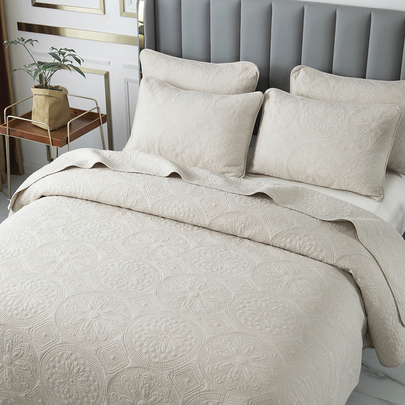 European Double Sided Embroidered Bedding Set 3 Piece Luxury Duvet Cover and Pillowcase Set