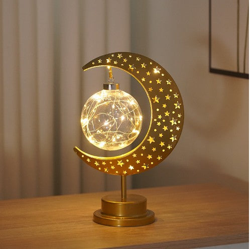 Creative Iron Moon LED Lamp – Modern Artistic Modeling Light