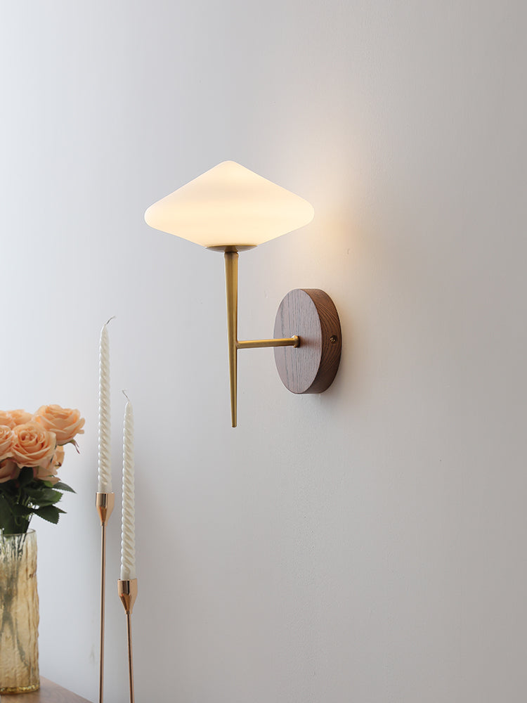 Black Walnut Brass Wall Lamp Living Room Bedroom Bedside Hallway Modern Wall Sconce Light