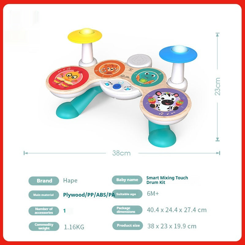 Smart Touch Electronic Drum Baby Music Drum Educational Interactive Kids Drum Toy with Sound Effects