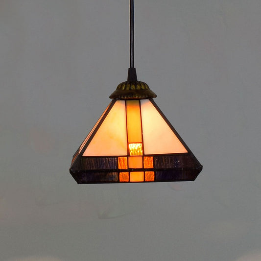 Colored Glass Square Chandelier – Balcony, Corridor & Bar Lighting