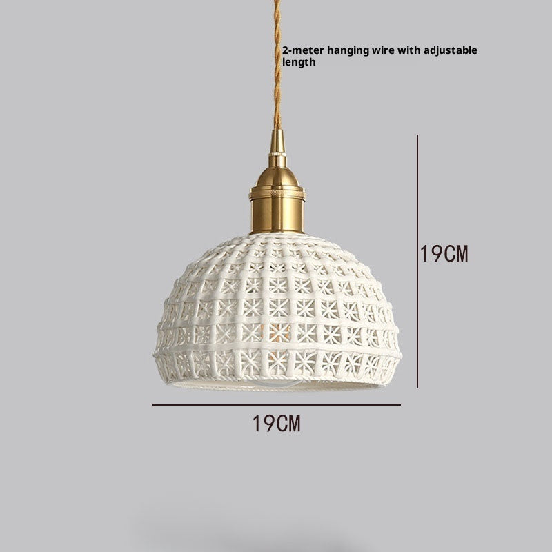 Brass & Ceramic Pendant Lamp – Living Room & Bedroom Bedside Light