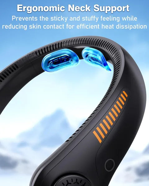 Portable Neck Fan Rechargeable 5-Speed Personal Wearable Fan with Neck Support Quiet Hands-Free Cooling for Travel