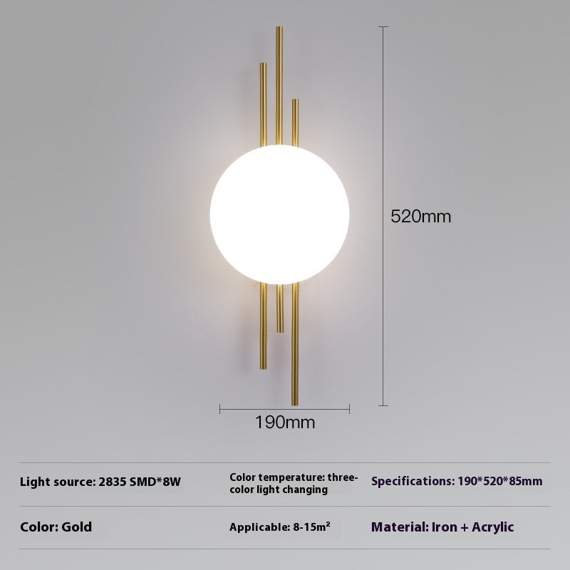 Household Minimalist Modern Wall Lamp Simple LED Sconce Lighting for Bedroom Living Room Decor