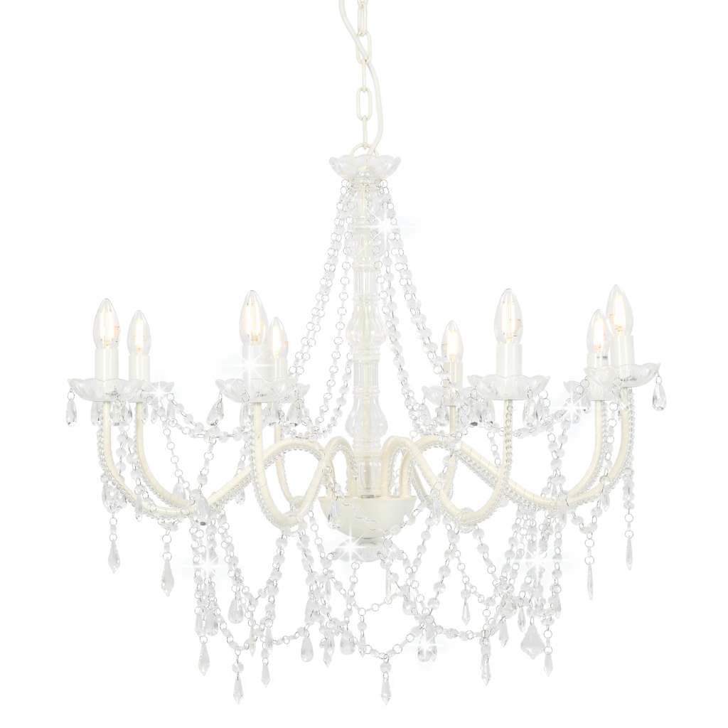 Beaded Chandelier with 8 E14 Sockets – Elegant Ceiling Lighting Fixture